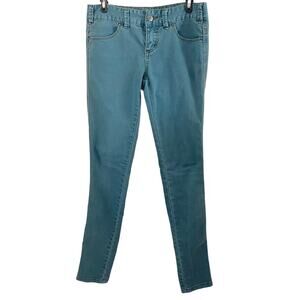 Free People Teal Skinny Jeans 26 Blue Green Y2K Indie Aesthetic Boho Denim Pants